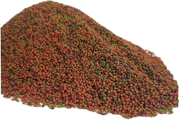 1mm Ultra 3-Type Mix California Blackworm, Intense Red Coloring & Green GRO Floating Pellets All Cichlids, Tropical Fish and All Koi & Pond Fish - 4-lbs