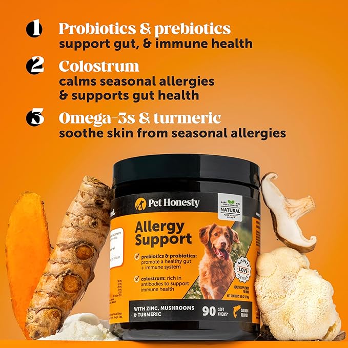 Digestive Probiotics for Dogs + Allergy Support Soft Chew Supplement Virtual Bundle - Probiotics, Digestive Enzymes, Salmon Oil and Omega 3 Fish Oil, Itch Relief for Dogs, Coat and Skin Health