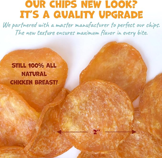 Pack Approved Chicken Chips - Crunchy, Single Ingredient Dog Treat -100% All Natural Chicken Breast - 12oz