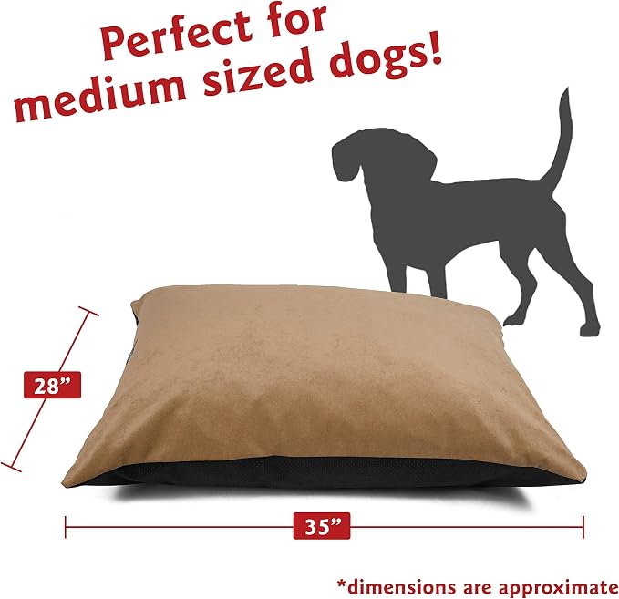 Majestic Pet Comfy Dog Bed Rectangle Medium, Washable, Non Slip 35 x 28 Inch Villa Pearl