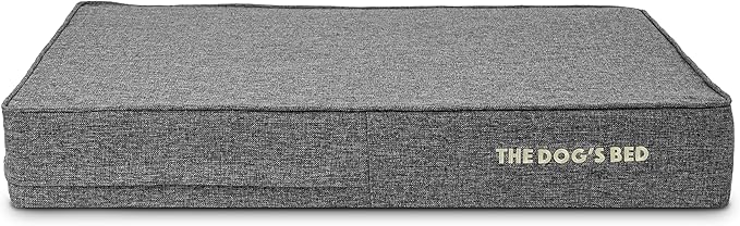 The Dog’s Bed Replacement Outer Cover, Linen Fabric, Grey Linen, Large, 6-Inch