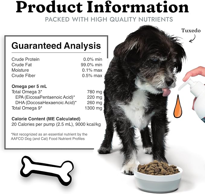 Salmon Oil for Dogs & Cats - Healthy Skin & Coat, Fish Oil, Omega 3 EPA DHA, Liquid Food Supplement for Pets, All Natural, Supports Joint & Bone Health, Natural Allergy & Inflammation Defense, 8 oz | Soft Shiny Glossy Coat, EPA DHA, Immune System & Hea...