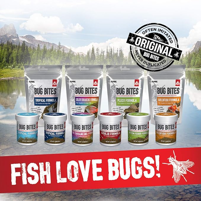 Fluval Bug Bites Cichlid Fish Food, Pellets for Medium to Large Sized Fish, 3.53 oz., A6581 (Pack of 2)