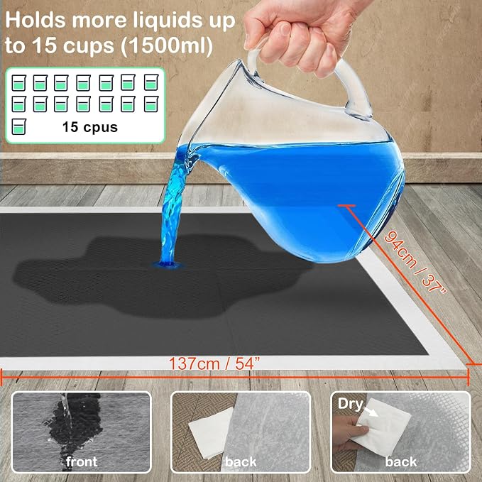 Extra Large 54"x37" 25 Pcs Odor-Control Super Absorbency Charcoal Pee Pads for Dogs,Leak-Proof Pet Training Pee Pads,Thicken Disposable Potty Pads Puppy Training Pads for Cats Rabbits