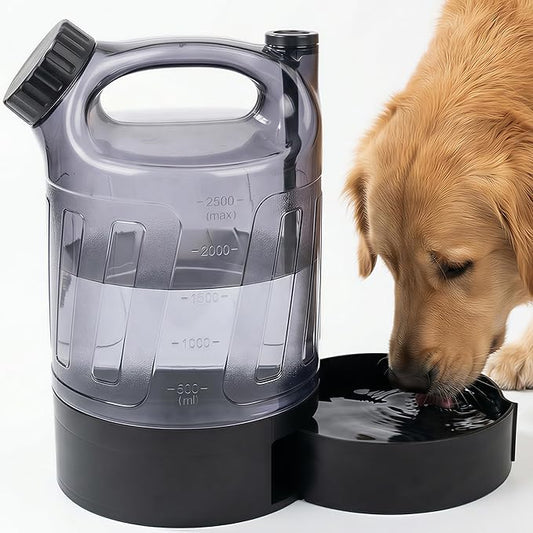 Portable Dog Travel Water Bottle 84 oz, Dog Camping Hiking Walking Beach Park Outdoor Essentials, Large Dog Water Bottle Bowl Dispenser, Leak Proof Pet Water Bottle for Dogs,