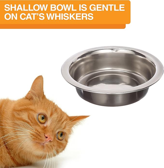 Neater Pet Brands Neater Feeder Deluxe Mess Proof Cat Bowls Elevated, Made in USA, No Spill Raised Bowls for Indoor Cats, Stainless Steel Food and Water Bowl Set, Pet Dish Feeding Station, Dark Blue