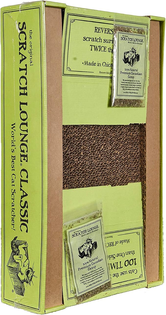 Scratch Lounge - Reversible Cardboard Cat Scratcher with Floor Refill and Catnip