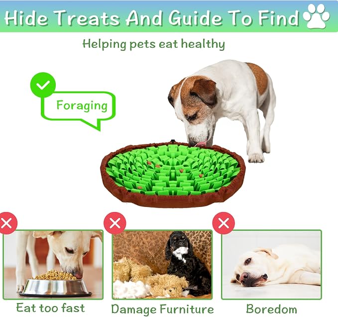 2-Pack Snuffle Mat for Dogs, Adjustable Size Encourages Natural Foraging Skills for Cat and Rabbit or Other Pet