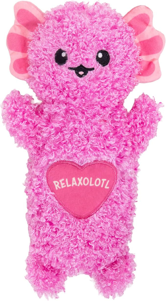 Comfort Plush Dog Toy with Microwavable Buckwheat Heat Pouch, Ultra-Soft Calming Cuddle Companion for Puppies & Dogs, Axolotl, 11”