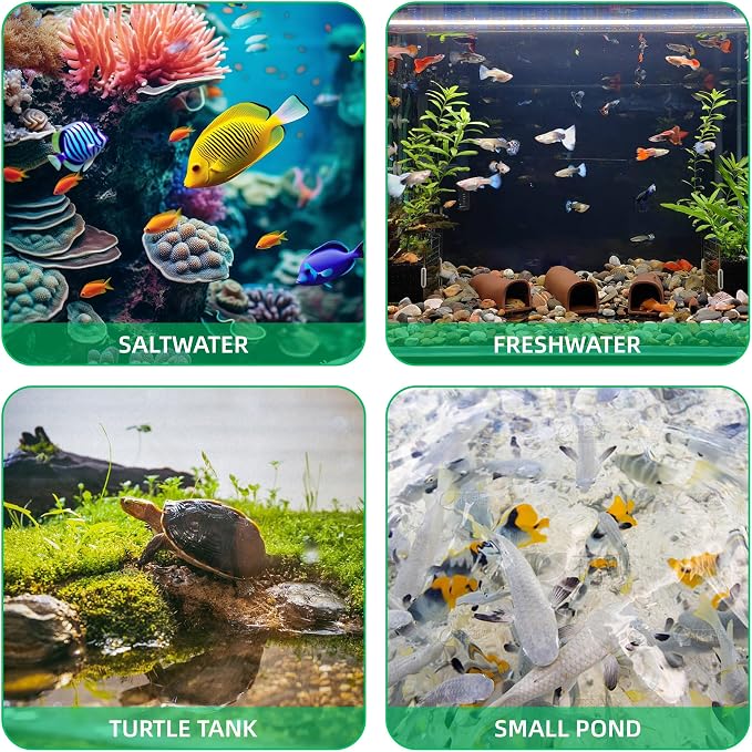 FREESEA Aquarium Fish Tank Filter: 5W 132GPH Internal Filter Pump 2-Stage Filtration for 10-35 Gallon Saltwater Betta Turtle Tanks