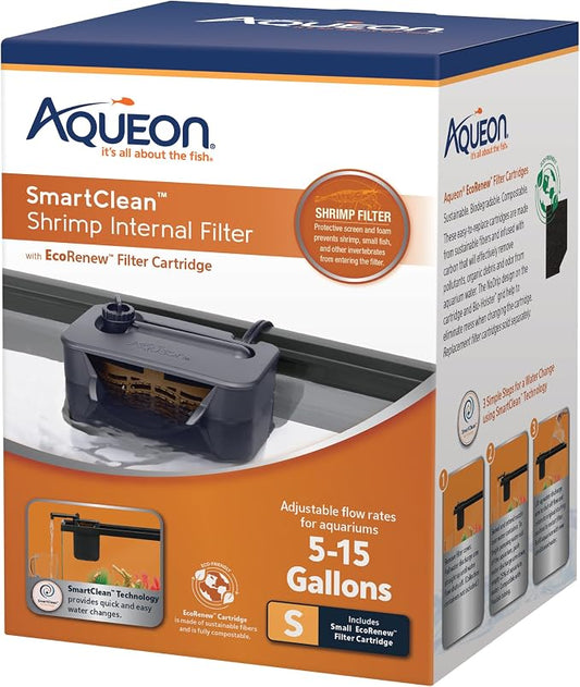 Aqueon QuietFlow Internal Filter with SmartClean Technology Shrimp, Small