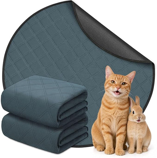 Siedihit Washable Reusable Pet Pee Pads, Absorbent Non-Slip Training Mat for Dog Cat Rabbit Puppy Kitten, Whelping Playpen Crate Bed Cage Home Indoor Outdoor (Small - 2pack, Round)