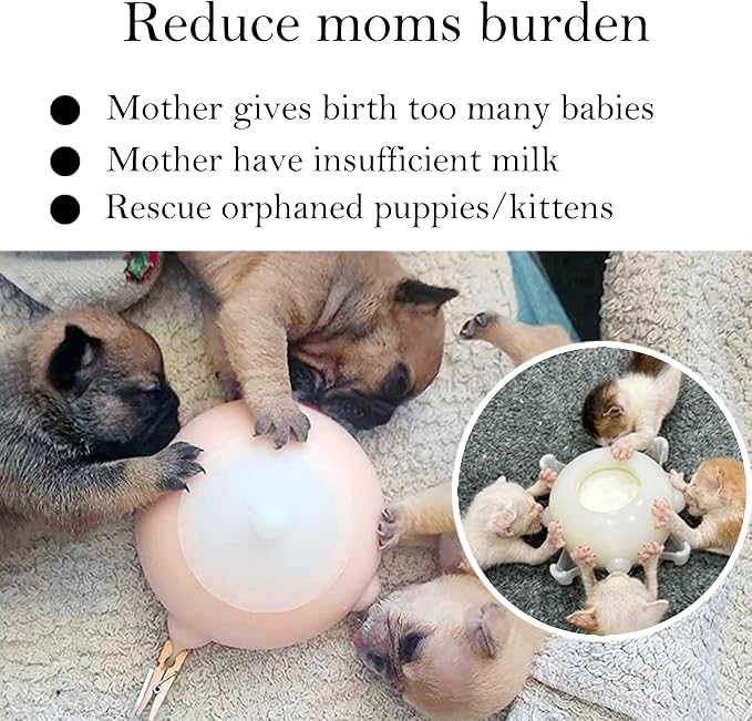 Doggiema Puppy Milk Feeder Nursing Station feeders for Multiple Puppies Milk replacer Dongdong pet (S Size Kitten/Mini Puppy)