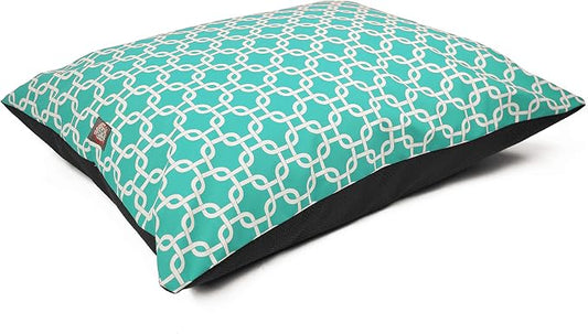 Majestic Pet Large Rectangle Dog Bed Washable Non Slip Comfy Pillow Bed Super Value 46 x 35 Inch Teal
