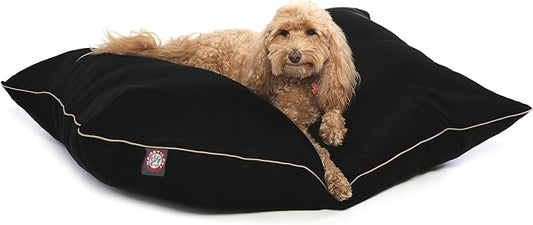 Majestic Pet Rectangle Medium Dog Bed Washable – Non Slip Comfy Pet Bed – Dog Crate Bed Super Value Pillow Dog Bed – Dog Kennel Bed for Sleeping - Dog Bed Medium Breed 35 x 28 Inch – Solid Black