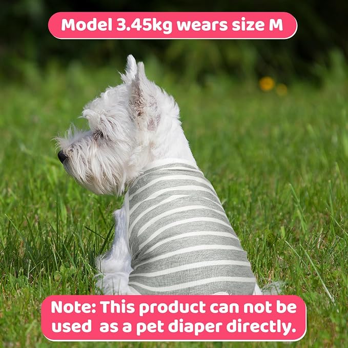 3 Pieces Reusable Female Dog Diapers with Adjustable Suspender Washable Doggy Sanitary Panties Dog Period Diapers Puppy Underwear Jumpsuits for Heat Cycle Female Doggie Pet(M)