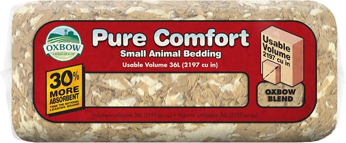 Oxbow Pure Comfort Bedding, Rabbit, Hamster, & Guinea Pig Bedding, Bunny Supplies for Litter Box, Pet Safe, Bunny Litter Box, Guinea Pig Cage, 99.9% Non-Dust, Blended, 36 Liter Bag