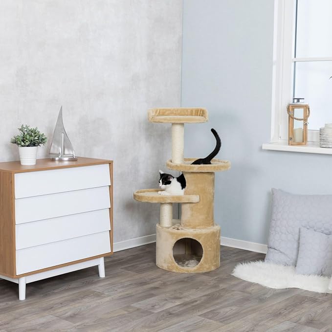 TRIXIE Pet Products Oviedo Cat Tree (Beige), Large (11 x 19 x 41 in.) (4384)