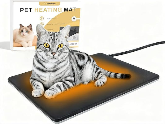 Outdoor Heated Pad for Small Animals, Anti-Bite & Waterproof Cat Heating Pad, Pet Warmer for Outside Feral Cat Houses, Durable Indoor Outdoor Warming Pet Mat in Extreme Weather 16" x 13" 30W