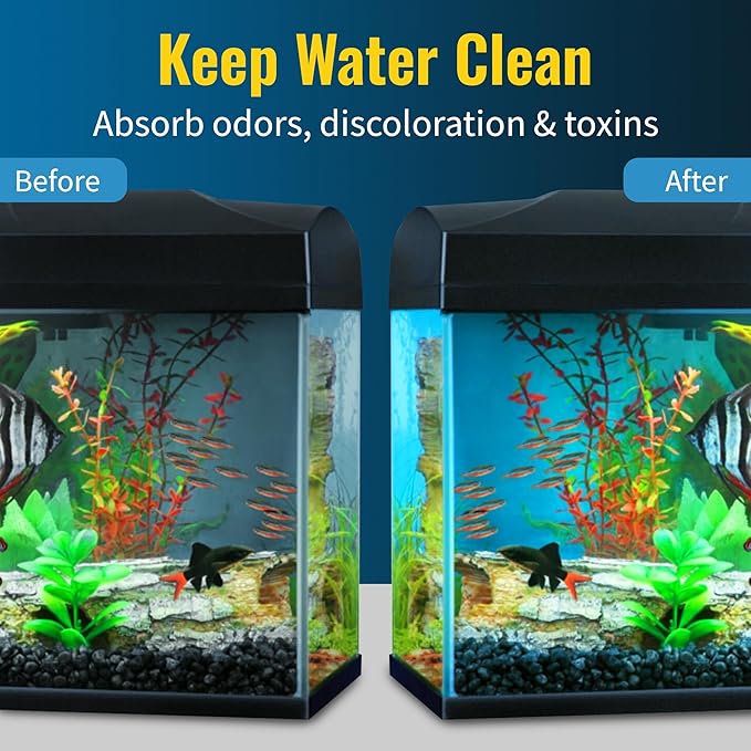 CFS Aquarium Carbon Pad - Cut to Fit Carbon Infused Filter Pad Media for Clean & Clear Fish Tank and Ponds (Carbon filter, 10.5" x 36")