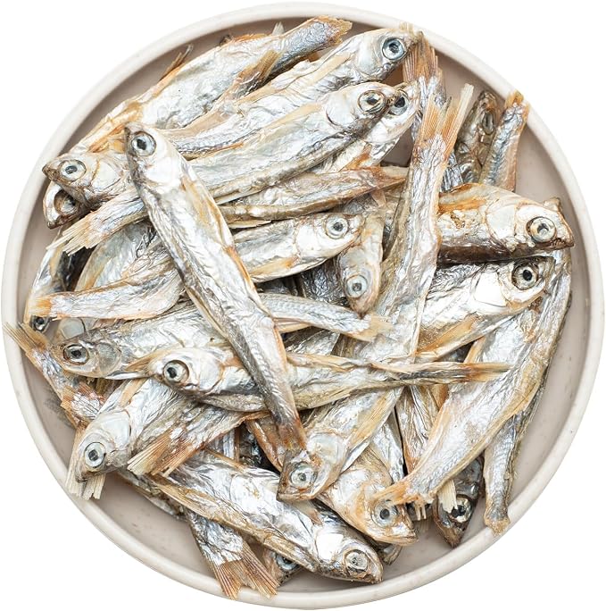 Minnows Dog Treats, Single Ingredient Dried Minnows for Dogs & Cats, Air Dried, Grain-Free, High-Protein, 100% Natural Premium Cat & Dog Treats 8 oz