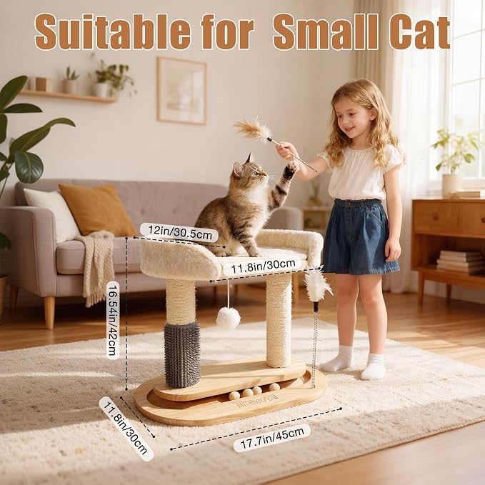 Small Cat Tree Tower Cat Scratching Post for Indoor Kittens