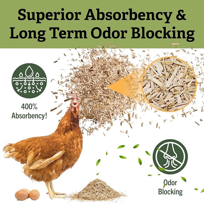 Cranky Frank Chicken Hemp Bedding - 75 Usable Liters, 20 LB - All Natural, Dust-Free, Bedding for Chickens and Pets - Super Absorbent