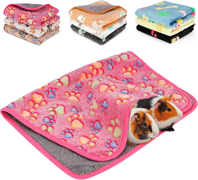 YUEPET 9Pcs Waterproof Guinea Pig Blankets Washable Small Animal Fleece Cage Liners Pet Soft Sleep Mat Pad Cover Warm Flannel Throw for Hamster Guinea Pig Rabbit Chinchilla Hedgehog Ferret