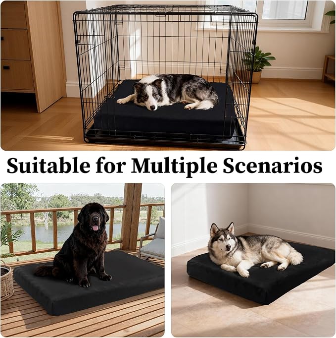 Chew Proof Dog Bed, Indestructible Dog Bed for Aggressive Chewers, Durable Crate Mat Waterproof & Machine Washable Kennel Pad for Indoor Outdoor