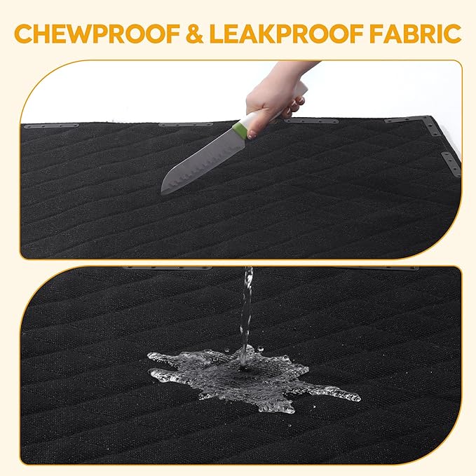 HOMBYS Chew Proof Dog Bed Mat with 20 Metal Rivets - Indestructible Kennel Pad for Teething Puppies & Aggressive Chewers, Durable Waterproof Crate Mat for Large Dogs, 41" x 28" (Indoor/Outdoor Use)