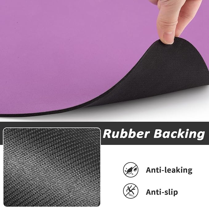 HotLive Dog Food Mat - Absorbent Cat Mat for Food and Water, No Stains Pet Feeding Bowl Mat, Easy to Clean Pet Placemats, Quick Dry Dog Water Dispenser Mat for Messy Drinkers | Purple 18"x34"