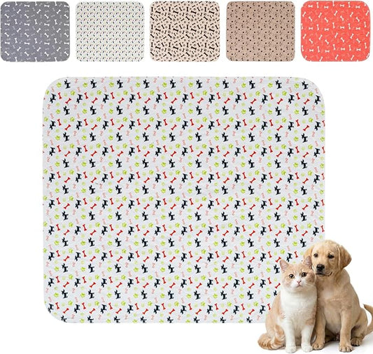 Puppy Pee Pads with Pheromones,Forever Pad,Washable Pee Pads for Dogs,Reusable Dog Pee Pads,Waterproof and Leak-Proof,Non-Slip Base Training Pad Suitable for Home(White,S:23.6*15.7in)