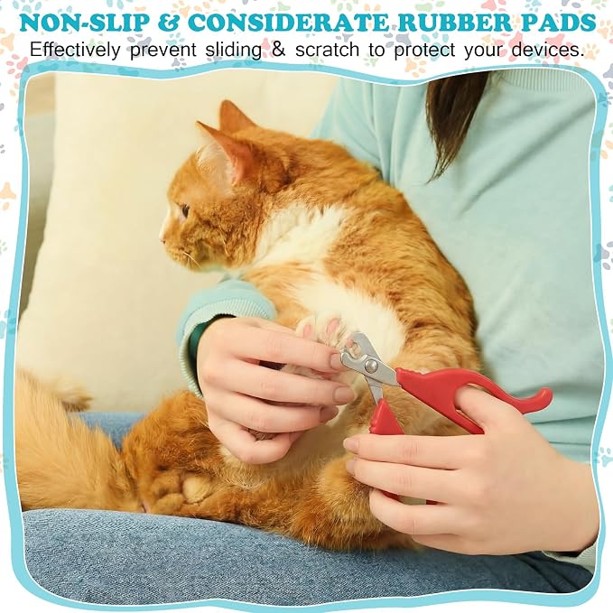 Therwen 12 Pcs Cat Nail Clipper Bulk Cat Nail Trimmer Kitten Claw Clippers Pet Nails Cutter Claw Care for Cats Kittens Bunny Puppy Rabbit Gatos Sharp Safer (Moon-Shaped,Morandi Colors)