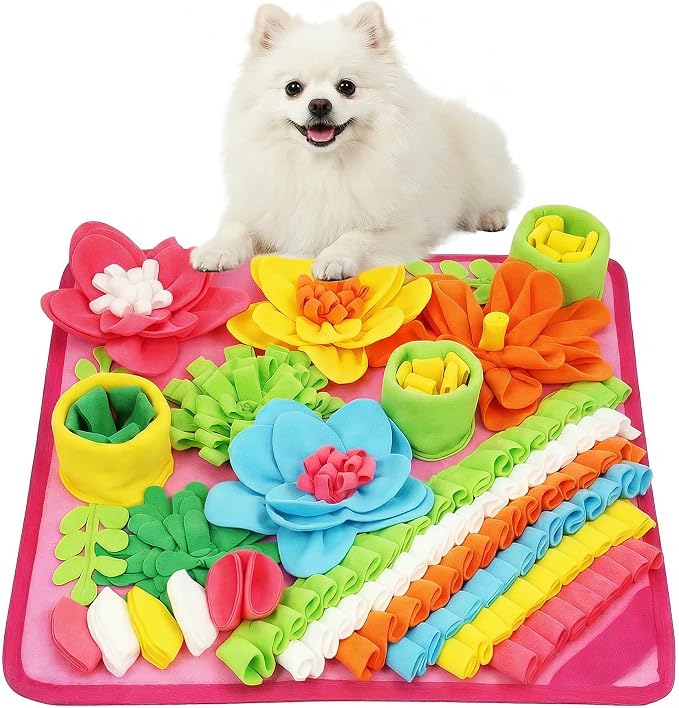 AMIR Snuffle Mat for Dogs, Interactive Feeding Puzzle Toy, Promotes Natural Foraging and Slow Eating, Reduces Stress and Enhances Training, 15-inch Dog Snuffle Mat