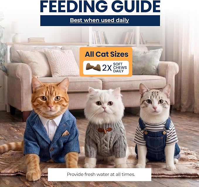 Multivitamin Soft Chews for Cats Full Body Support 60 Count