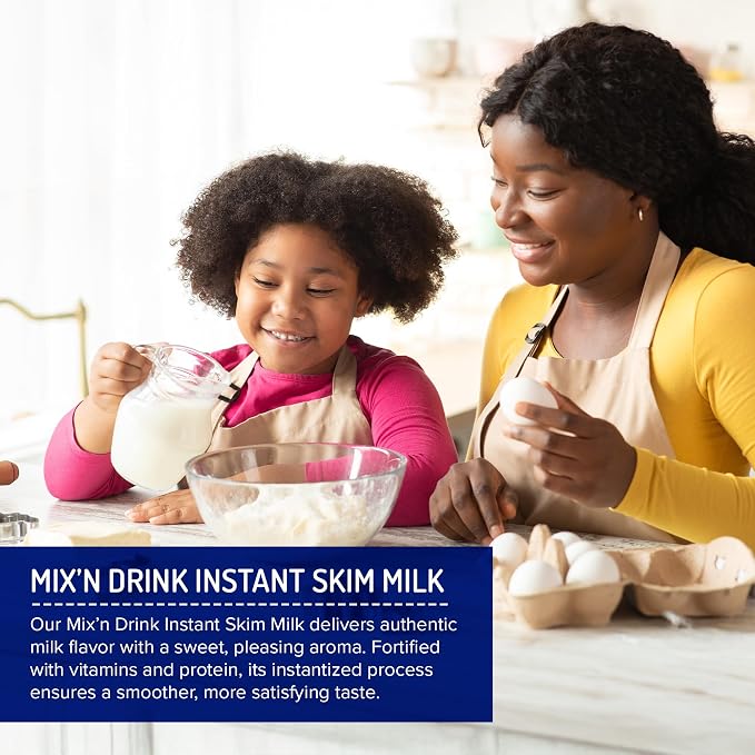 SACO Mix 'n Drink Instant Skim Milk, Fat-Free, GMO-Free, Gluten-Free, Nut-Free, rBST Free, High Calcium and Protein, Makes 10 Gallons