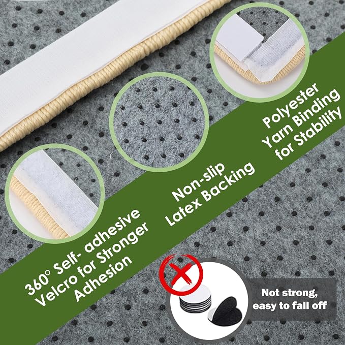 3-in-1 Sisal Cat Scratch Mat 23.6x15.7'' Floor & Wall Cat Scratcher Pad, Protects Carpet Couch & Furniture with Sticker Tape, Anti-Slip, Durable for Indoor Outdoor Cats (Srping)