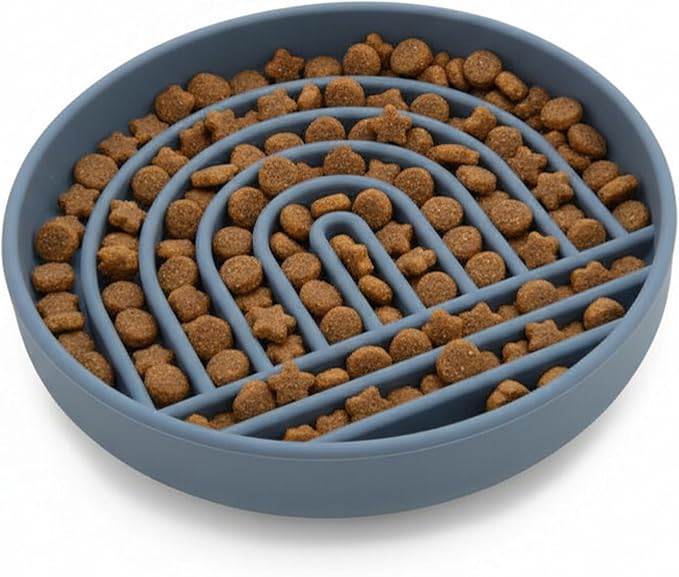 Should We Go? Slow Feeder Dog Bowls - Small Size Silicone Slow Eating Dog Bowl for Puppies & Dogs with Suction Cup -Dishwasher-Safe, Lick Mat Design, Reduces Gulping, for All Breeds, 6”x1.25”- Ocean