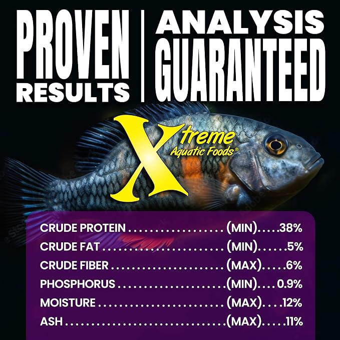 Xtreme Cichlid Peewee 1.5 mm Pellets - Proven Nutrition for Cichlids - Balanced Amino Acids, Boost Immune & Digestive Health, Color & Energy, Max Protein Freshwater Fish Food – USA Farm Grown (5oz)