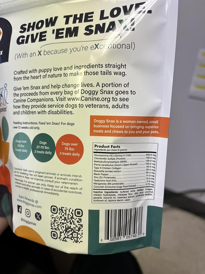 Hip Hip Oh Yay! Canine Hip & Joint Supplement Soft chew with Glucosamine, Chondroitin, Green Lipped Mussel, MSM, Hyaluronic Acid, Boswellia and so Much More!
