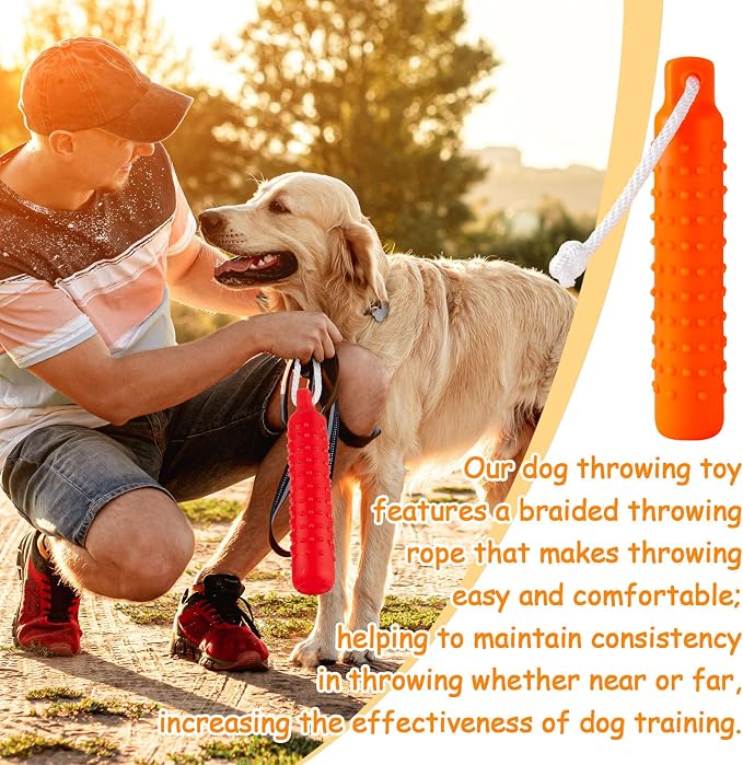 Blueweenly 4 Pcs Dog Bumper Toy for Water Retrieving Plastic Puppy Training Dummy Dog Float Toy Lightweight for Float on The Water Pool Outdoor Training Hunting Fetching (Orange)