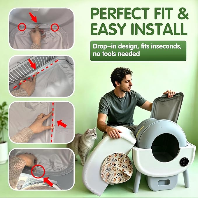 Smart Cat Litter Box Accessories Waterproof Pad Soft Fabric Liner/Pad Soft Mat Removable Liner for 95L Automatic Cat Litter Box