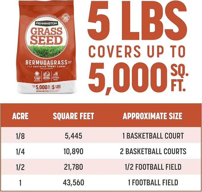 Pennington Bermudagrass Grass Seeds for Lawn, 5 lb