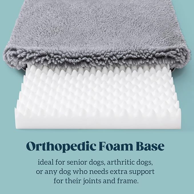 PELZIN Stoutwool 4" Indestructible Dog Bed - Orthopedic Chew Proof Dog Crate Pad - Fluffy Kennel Mat for Aggressive Chewers - Ideal for Large Breeds & Fits 42-Inch Crate - 41"x27", Charcoal