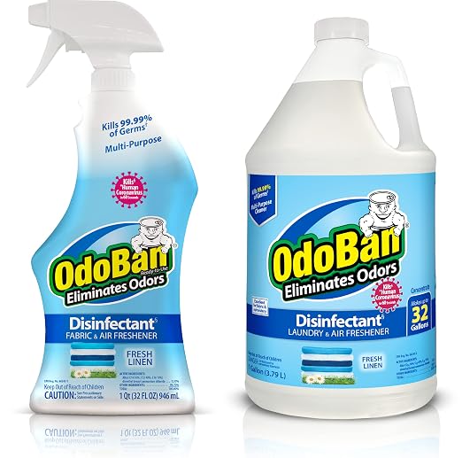 OdoBan Disinfectant and Odor Eliminator, Ready-to-Use 32 oz Spray Bottle & Pet Solutions Neutral pH Floor Cleaner Concentrate, 1 Gallon, and Oxy Stain Remover, 32 Ounce Spray