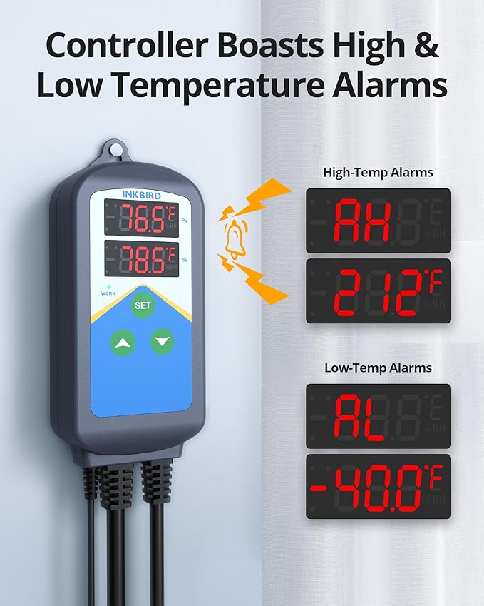 Inkbird 2025 Updated ITC-306T Pre-Wired Electronic Heating Thermostat Temperature Controller, 24 Hours Digital Day & Night Cycle Timer Controller for Seed Germination Reptiles Hatching