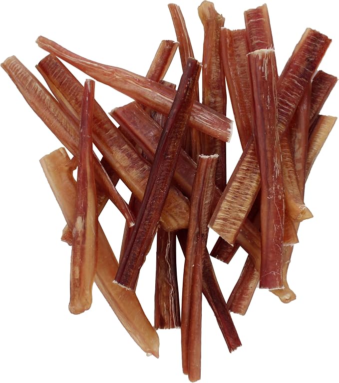 GigaBite Bully Sticks for Dogs All Natural Beef Pizzle Dog Chews, Odor & Rawhide Free Dog Treats, Long Lasting High Protein Chews Digestible Dental Dog Treat - Sticks (Half-cut 6"), Pack of 80