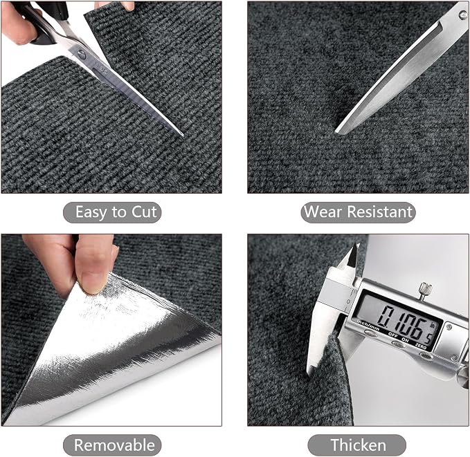 Yenhome 15.7"x80" Cat Scratch Furniture Protector from Cats Scratching Dark Grey Cat Scratcher Mat for Couch Wall Sofa Covering Cat Tower Trimmable Self Adhesive Carpet Protector for Pets