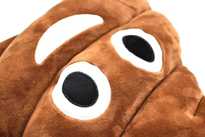 YINGGG 32cm Poop Plush Pillow Round Triangle Emotion Cushion Cute Decorative Stuffed Toy Brown Present for Kids and Friends