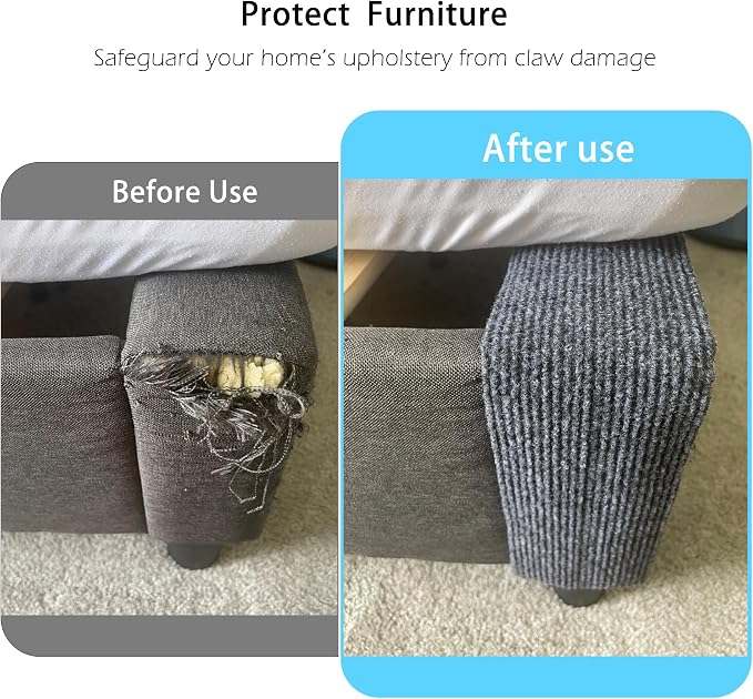 Self Adhesive Cat Scratch Mat to Protect Furniture,16 x 78 in, Couch Protector from Cat Claws Scratching (Gray)